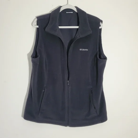 Columbia Fleece Full Zip Vest Charcoal Gray Black Size 2X - Picture 1 of 6